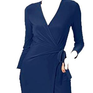 Anne Klein Navy Faux Wrap Dress, size S